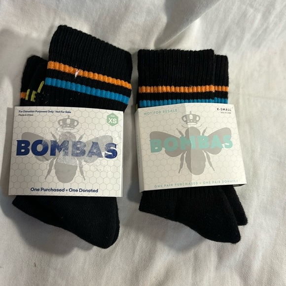 2 NWT BOMBAS Bee Better Calf Socks Arch Support System XS (Kids 1-3) - Picture 1 of 8